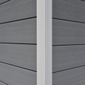 Abri de jardin en bois composite 28mm gris clair 9m² PREMIUM toit plat - Woodlife Garden