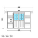 Abri de jardin en bois composite 28mm gris clair 9m² PREMIUM toit plat - Woodlife Garden