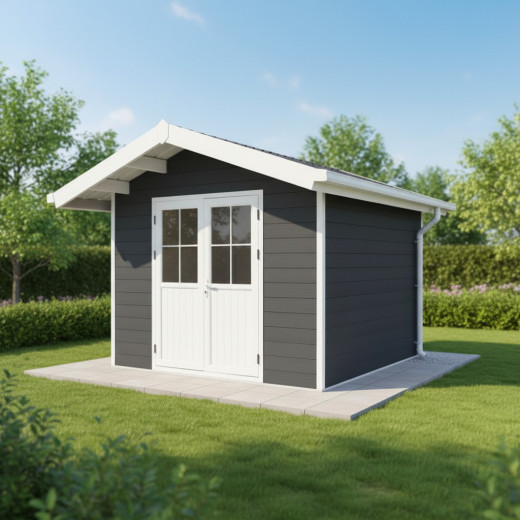 Abri de jardin en bois composite 28mm anthracite 7,78m² PREMIUM - Woodlife Garden