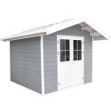 Abri de jardin en bois composite 28mm gris clair 7,78m² PREMIUM - Woodlife Garden