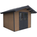 Abri de jardin en bois composite 28mm aspect bois 7,78m² PREMIUM - Woodlife Garden