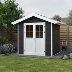 Abri de jardin en bois composite 28mm anthracite 4,77m² PREMIUM - Woodlife Garden