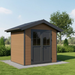 Abri de jardin en bois composite 28mm aspect bois 4,77m² PREMIUM - Woodlife Garden