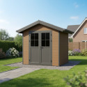 Abri de jardin en bois composite 28mm aspect bois 4,77m² PREMIUM - Woodlife Garden