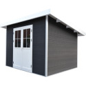 Abri de jardin en bois composite 28mm anthracite 4,41m² PREMIUM toit plat - Woodlife Garden