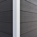 Abri de jardin en bois composite 28mm anthracite 4,41m² PREMIUM toit plat - Woodlife Garden
