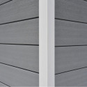 Abri de jardin en bois composite 28mm gris clair 4,41m² PREMIUM toit plat - Woodlife Garden