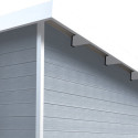Abri de jardin en bois composite 28mm gris clair 4,41m² PREMIUM toit plat - Woodlife Garden