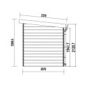 Abri de jardin en bois composite 28mm gris clair 4,41m² PREMIUM toit plat - Woodlife Garden