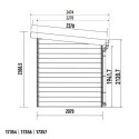 Abri toit plat en composite gris clair 4,41m² porte alu Woodlife Garden