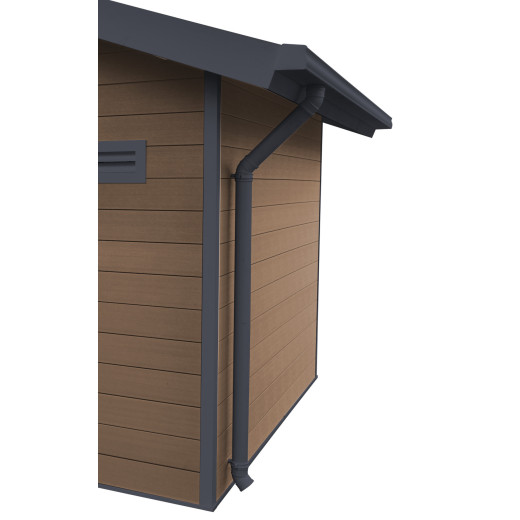 Kit gouttières anthracite - pack prêt à la pose pour abri PREMIUM Woodlife Garden double pentes longueur 3m