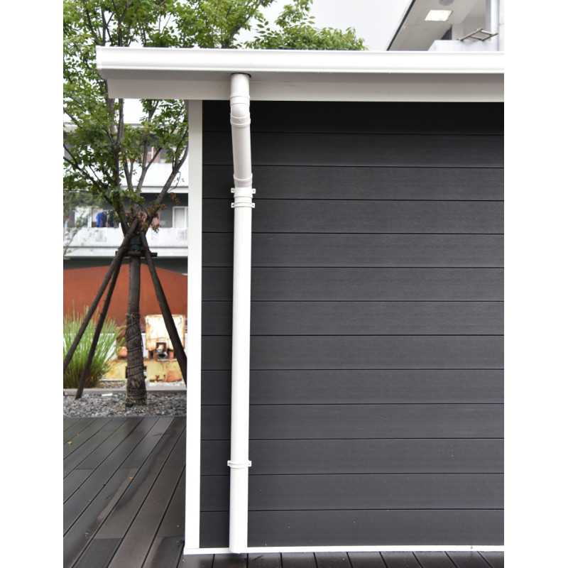 Kit gouttières blanc - pack prêt à la pose pour abri PREMIUM Woodlife Garden double pentes longueur 2m
