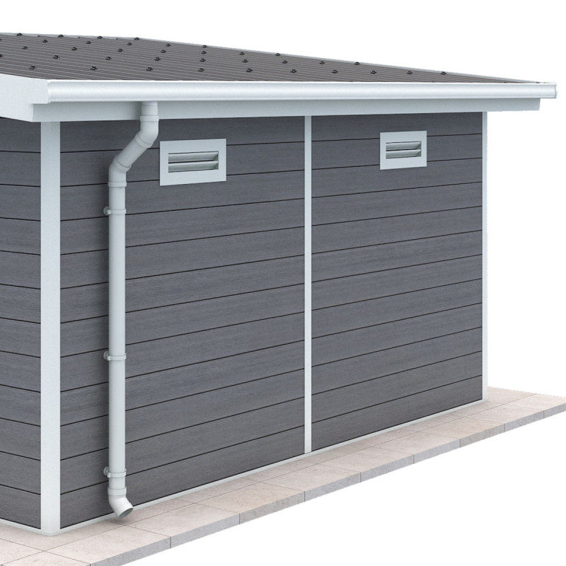 Kit gouttières blanc - pack prêt à la pose pour abri PREMIUM Woodlife Garden monopente de largeur 4m 