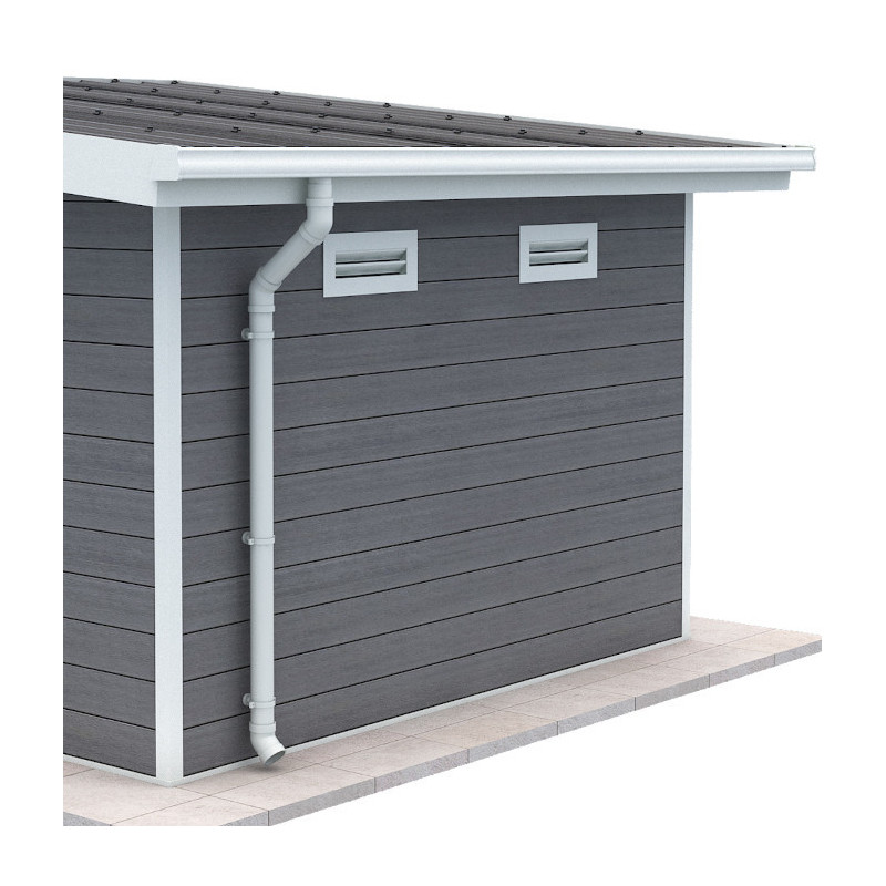 Kit gouttières blanc - pack prêt à la pose pour abri PREMIUM Woodlife Garden monopente de largeur 3m 