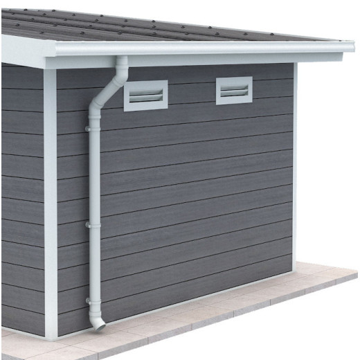 Kit gouttières blanc - pack prêt à la pose pour abri PREMIUM Woodlife Garden monopente de largeur 3m 