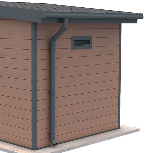 Kit gouttières anthracite - pack prêt à la pose pour abri PREMIUM Woodlife Garden monopente de largeur 2m 