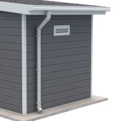 Kit gouttières blanc - pack prêt à la pose pour abri PREMIUM Woodlife Garden monopente de largeur 2m 