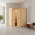 Sauna prêt à brancher NANJA 2 à 3 places 68mm sans couronne - avec porte à économie d'énergie KARIBU