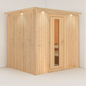 Sauna traditionnel Daria Plug &Play - 4 à 6 places 68mm avec couronne et porte à économie d'énergie KARIBU
