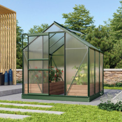 Serre de jardin en alu vert et polycarbonate 4mm - Venus 3800 - Vitavia