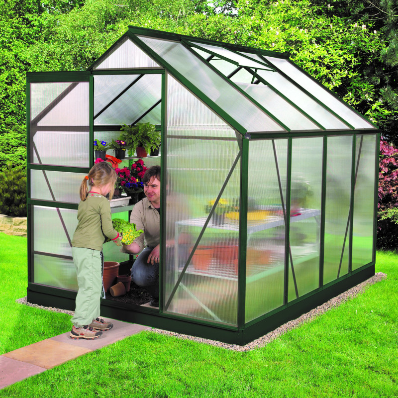 Serre de jardin en alu vert et polycarbonate 4mm - Venus 5000 Vitavia