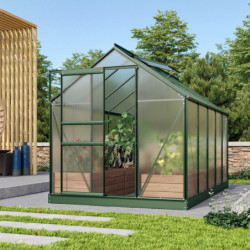 Serre de jardin Venus 6,2m² en alu émeraude et polycarbonate 4mm - Vitavia