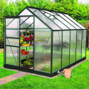 Serre de jardin Venus 6,2m² en alu émeraude et polycarbonate 4mm - Vitavia