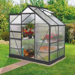Serre de jardin en alu noir polycarbonate 6mm - Venus 2500 - Vitavia