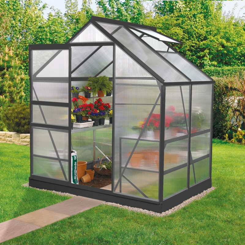 Serre de jardin en alu noir polycarbonate 6mm - Venus 2500 - Vitavia