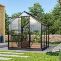 Serre de jardin en alu noir et verre 3mm - Venus 3800 - Vitavia