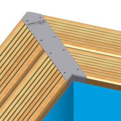 Set de finition d'angle (45˚) pour margelles en aluminium pour piscine rectangulaire - Ubbink