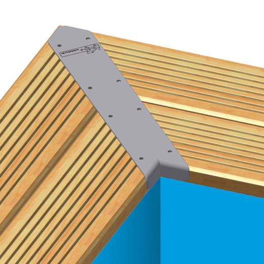 Set de finition d'angle (45˚) pour margelles en aluminium pour piscine rectangulaire - Ubbink