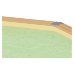Liner 75/100 beige seul pour piscine bois octogonale allongée 400x640xH130cm UBBINK