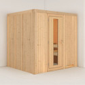 Sauna traditionnel SODIN 3 à 4 places 68mm sans couronne - avec porte à économie d'énergie KARIBU