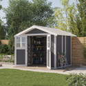 Abri de jardin en PVC 4,9m² gris foncé et blanc Grosfillex