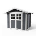 Abri de jardin en PVC 4,9m² gris foncé et blanc Grosfillex