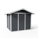 Abri de jardin en PVC 4,9m² gris foncé et blanc Grosfillex