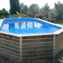 Piscine octogonale allongée démontable en bois 890x420x129cm CALAYAN - Water'Clip