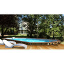 Piscine octogonale allongée démontable en bois 890x420x129cm CALAYAN - Water'Clip