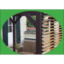 Pergola en bois avec vantelles amovibles sur toiture + 1 côté 340x312x217 Veneto