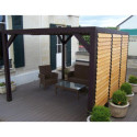Pergola en bois avec vantelles amovibles sur toiture + 1 côté 340x312x217 Veneto