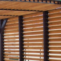Pergola en bois avec vantelles amovibles sur toiture + 1 côté 340x360x217cm Veneto