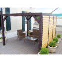 Pergola en bois avec vantelles amovibles sur toiture + 1 côté 340x360x217cm Veneto