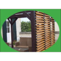 Pergola en bois avec vantelles amovibles sur toiture + 1 côté 340x360x217cm Veneto
