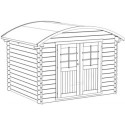 Abri de jardin en bois traité autoclave 28mm 7,09m² toit berceau SOLID