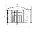 Abri de jardin en bois traité autoclave 28mm 7,09m² toit berceau SOLID