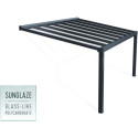 Pergola adossée Stockholm 350x515cm aluminium gris et polycarbonate avec stores de toit rétractables – PALRAM