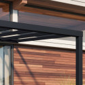 Pergola adossée Stockholm 350x515cm aluminium gris et polycarbonate avec stores de toit rétractables – PALRAM