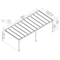 Pergola adossée Stockholm 350x810cm aluminium gris et polycarbonate avec stores de toit rétractables – PALRAM