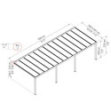 Pergola adossée Stockholm 350x950cm aluminium gris et polycarbonate avec stores de toit rétractables – PALRAM